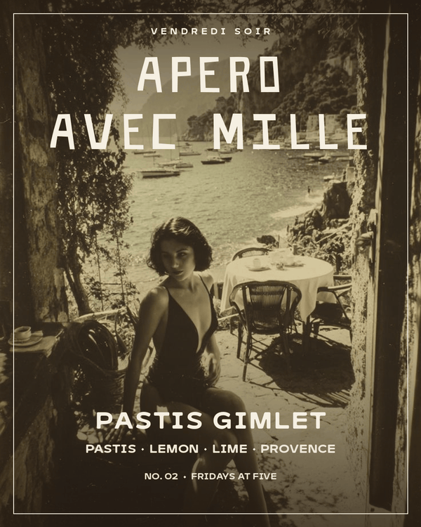 Vendredi Soir — The Pastis Gimlet & Lavender Honey Goat Cheese Crostini