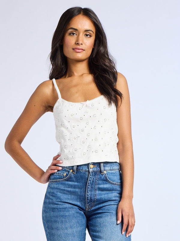 Atianna Tank in White Eyelet — view 5