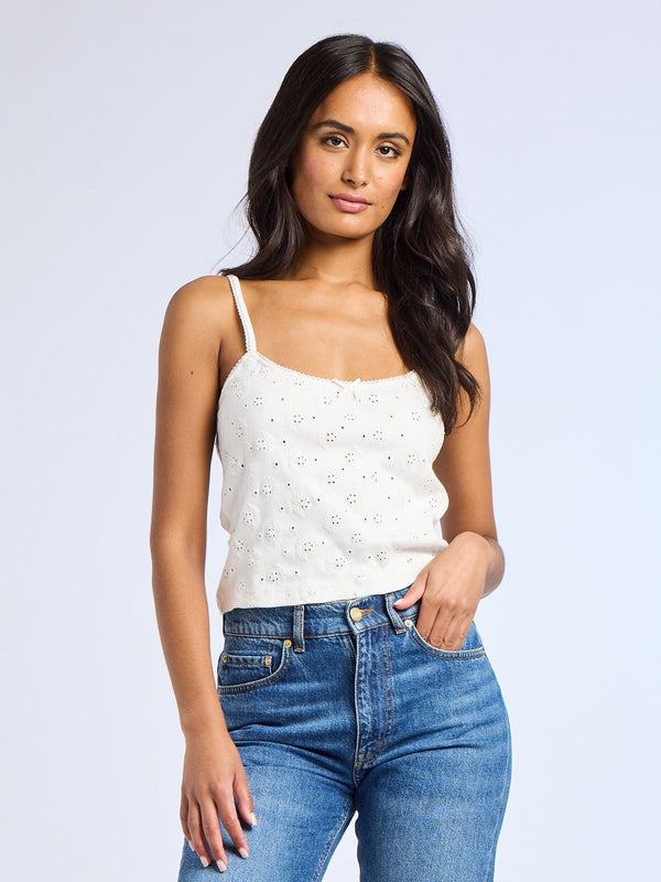 Atianna Tank in White Eyelet — view 9