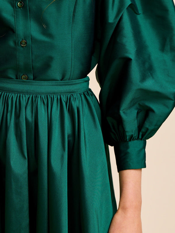 Ayla Skirt in Evergreen Taffeta — view 8