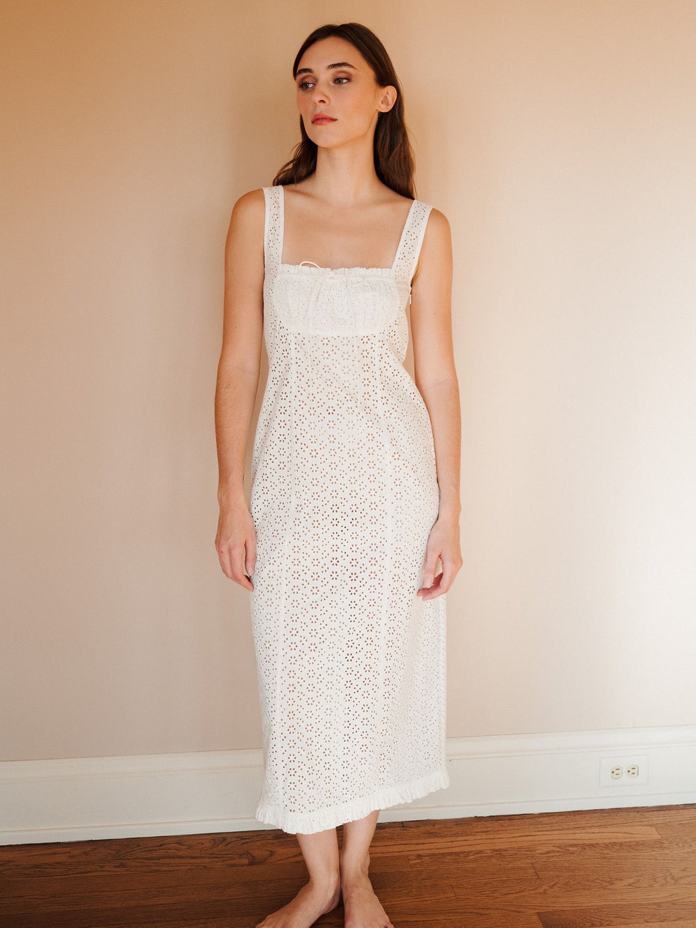 Celeste Dress in Ivory Eyelet