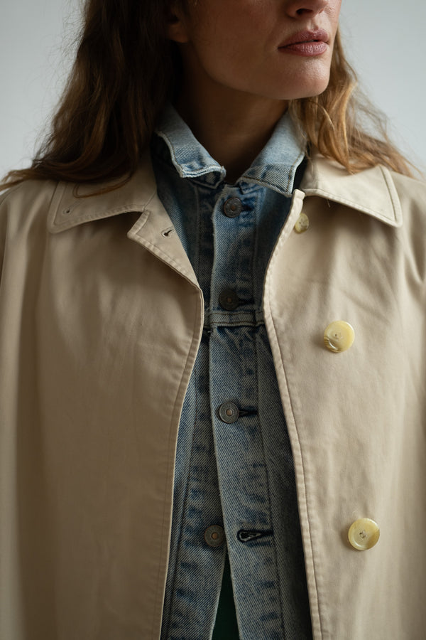 Vintage Burberrys Cotton Gabardine Coat, Nova Check Lining, Made in England — view 6