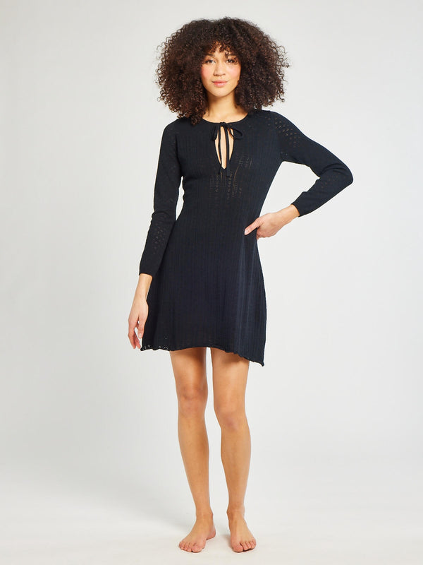 Eloise Sweater Dress in Black — view 7