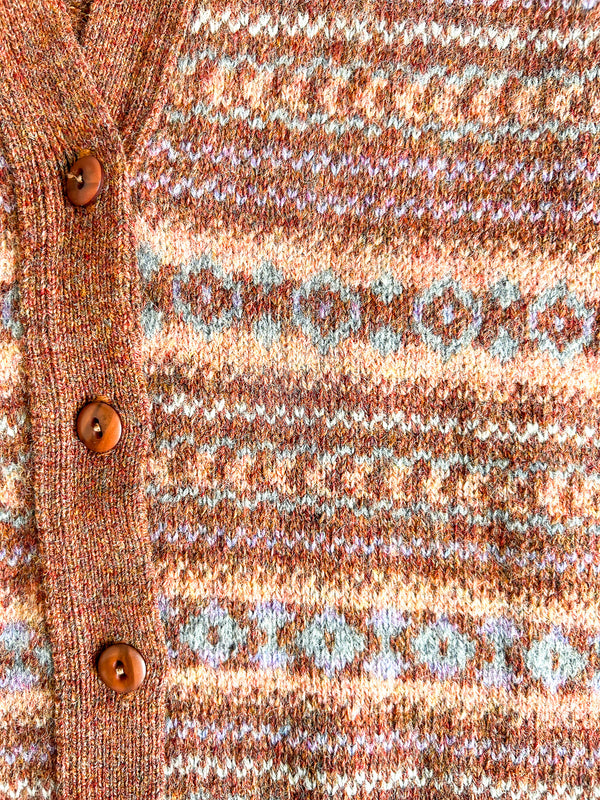 Vintage Shetland Fair Isle Waistcoat, Made in Scotland - Edinburgh Woollen Mill — view 2