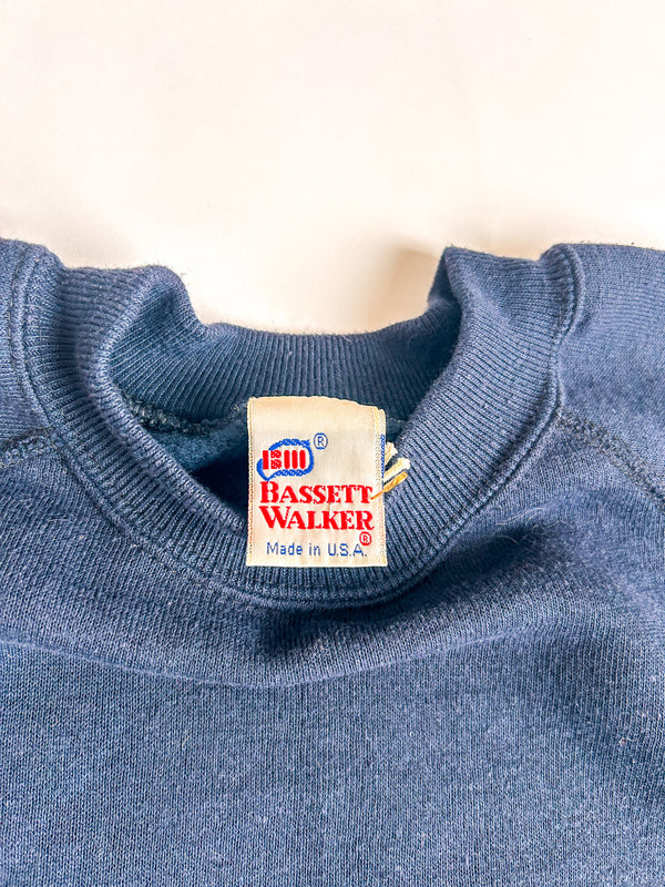 Vintage Bassett-Walker Raglan Sweatshirt Made in USA - Navy — view 2