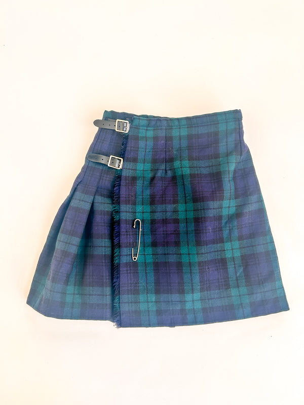 Vintage Geoffrey (Tailor) Black Watch Kilt Skirt, Pure New Wool - W24-27" — view 3