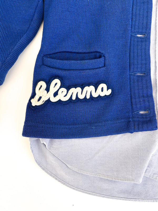 1957 Glenna Stahl Letter Cardigan, Lyman Wyoming - Coleman Knitting Mills — view 4