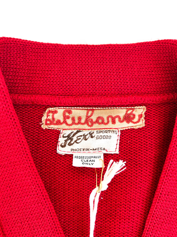 1978 Traci Eubanks Choir Letter Cardigan, Red Wool - Phoenix-Mesa, Arizona — view 7
