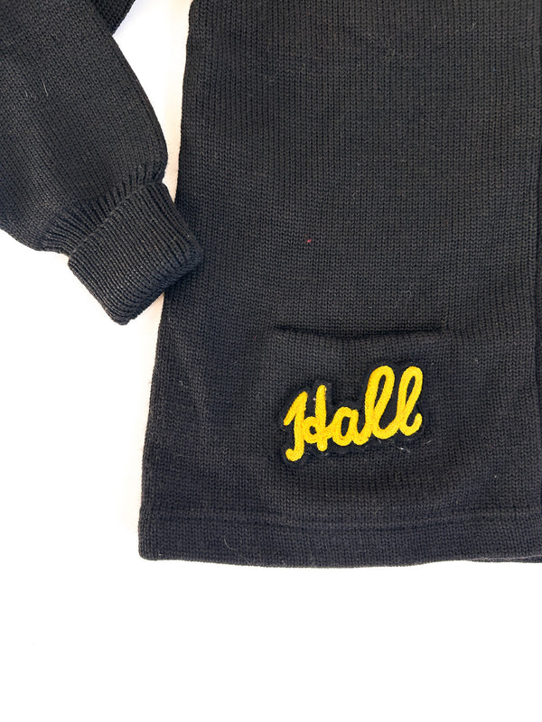 1967 Coleman Knitting Mills Letter Cardigan, Joan Hall - Black and Yellow — view 4