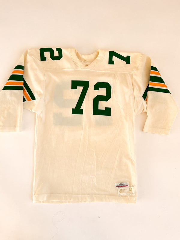 Vintage Russell Top Teams #72 Football Jersey, Efinger - Green and Orange — view 3