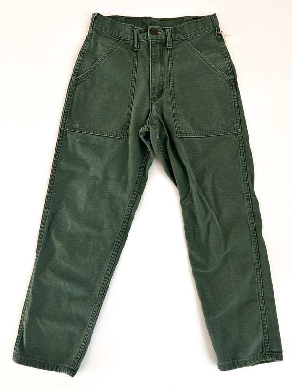Vintage Stan Ray Four-Pocket Fatigue Trousers, Military Green - Made in USA - W28" — view 2