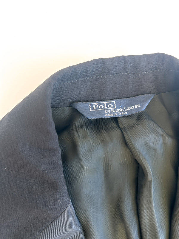 Vintage Polo by Ralph Lauren Black Dinner Jacket - Extra Fine Virgin Wool, Made in Italy, 39R — view 3
