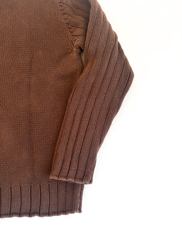 1996-2006 Polo Jeans Company Brown Cotton Knit Quarter-Zip Sweater - Ralph Lauren, XL — view 6