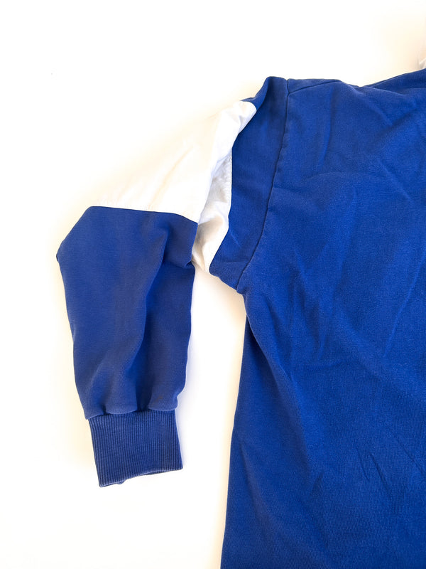 1985-87 Coca-Cola Clothes by Murjani Rugby Shirt, Blue and White Colour Block with Red Coca-Cola — view 5