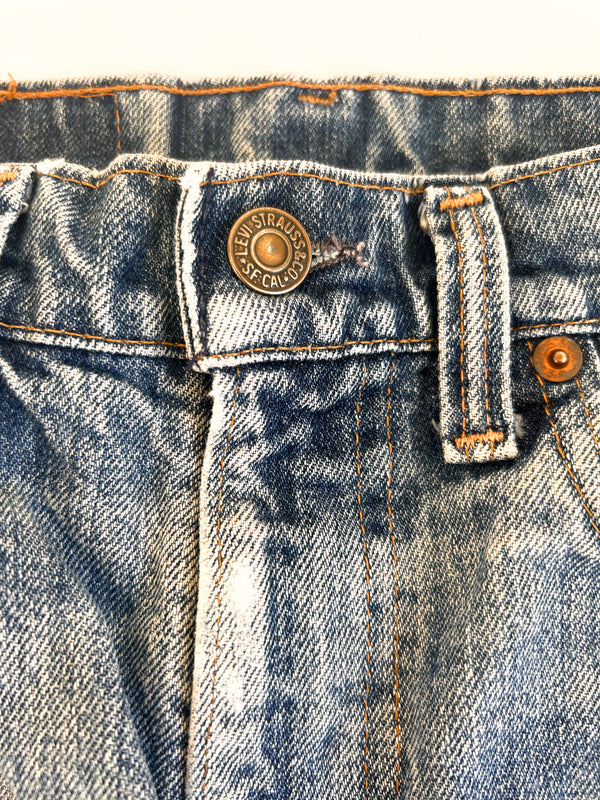 1980 Levi's 517 Boot Cut Jeans, Faded Indigo with Honest Wear - Small e Red Tab, Made in USA, 28 x 32 — view 8