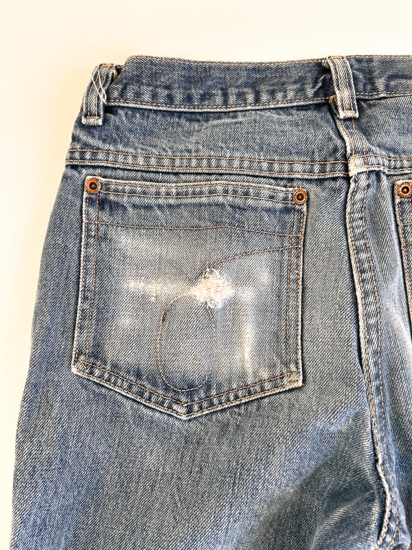 Vintage Calvin Klein Jeans, Cream and Red Back Patch - 100% Cotton, Made in USA, Size 31 — view 4