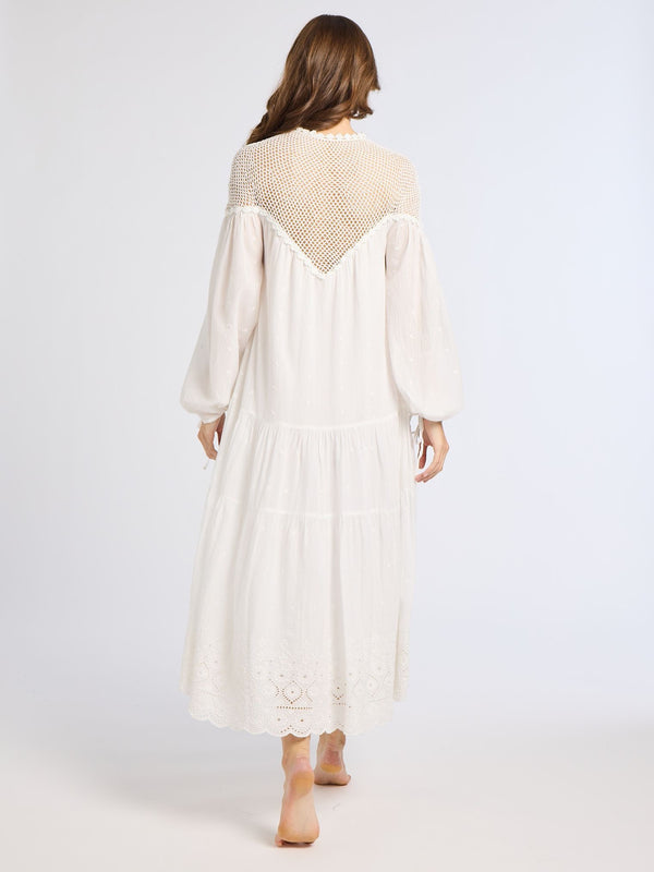 Vega Dress in White Crochet — view 6