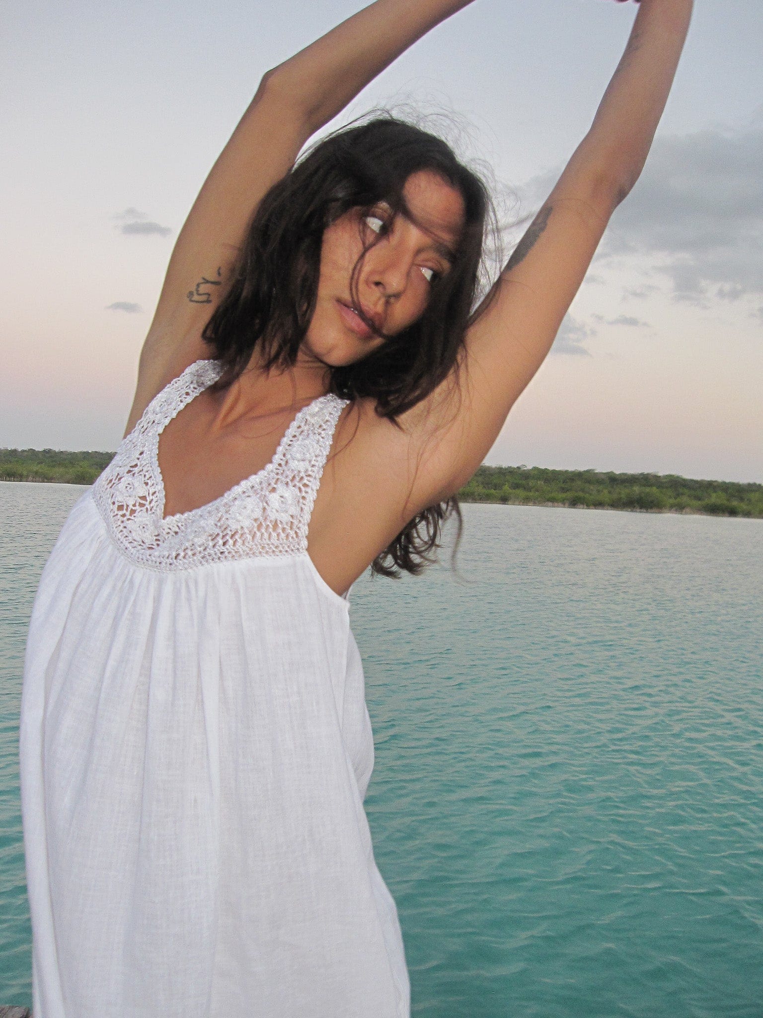 MILLE Adelia Dress in White Linen M MILLE Adelia Dress in White Linen M