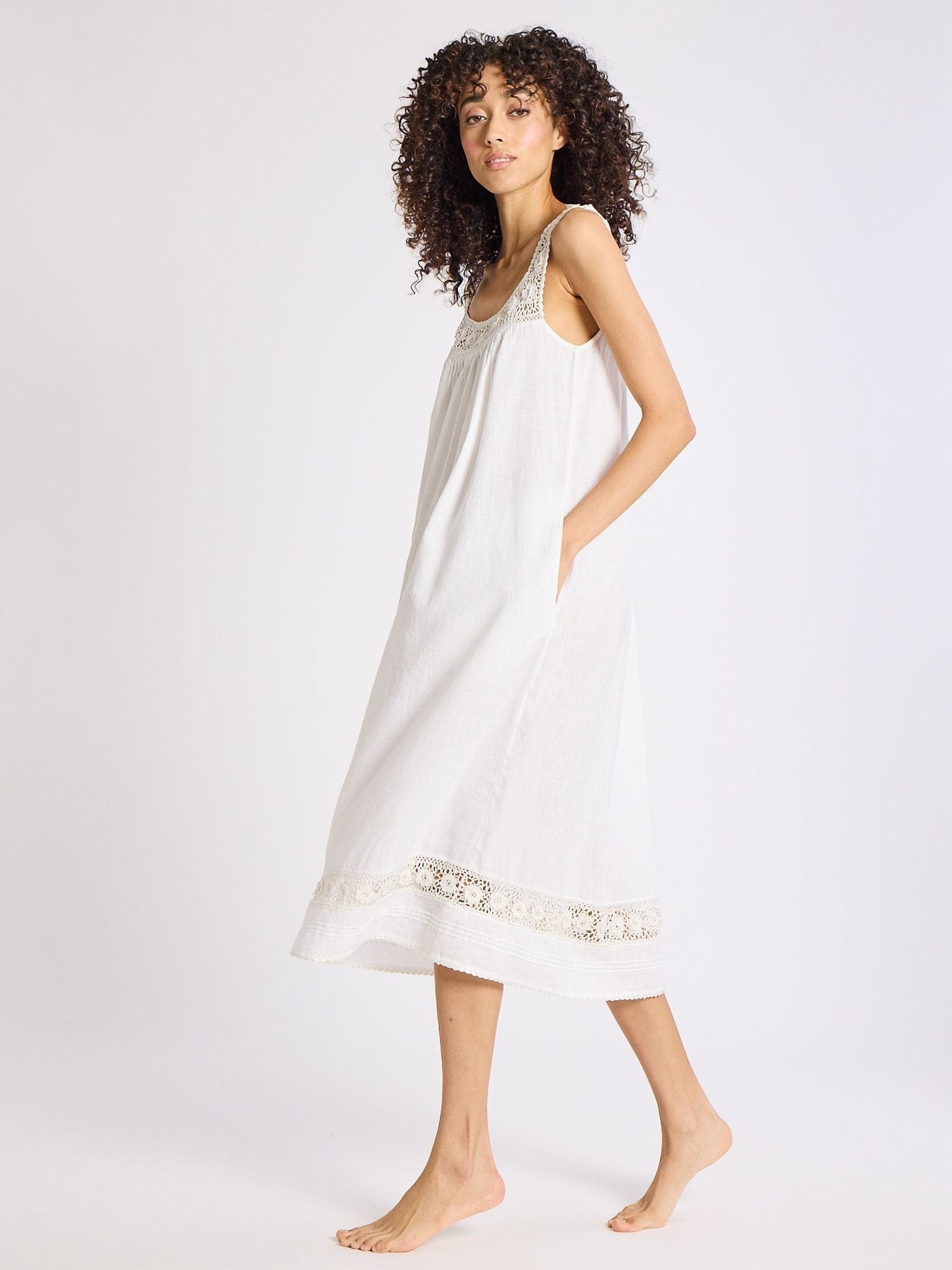 MILLE Clothing Adelia Dress in White Linen