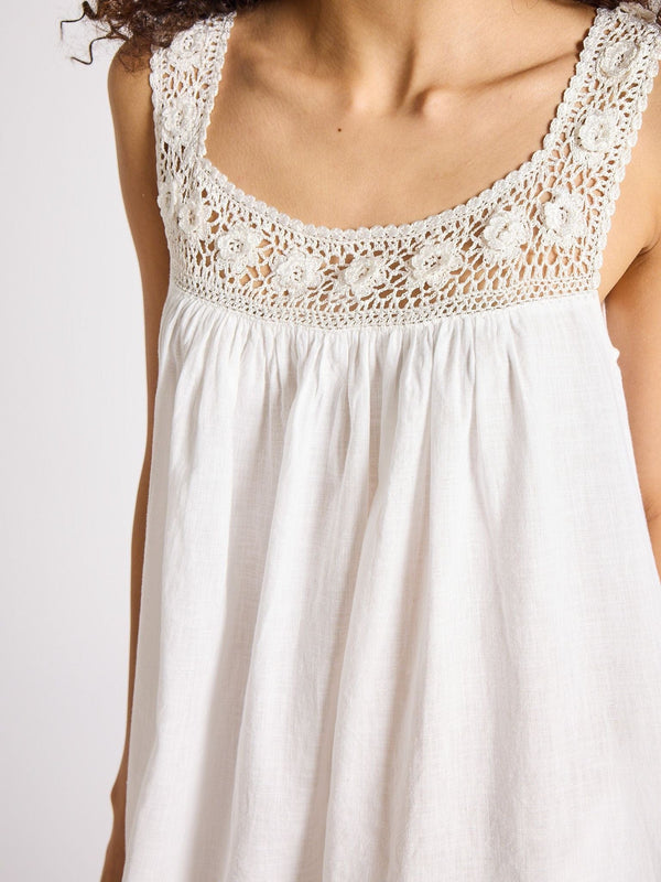 Adelia Dress in White Linen — view 7