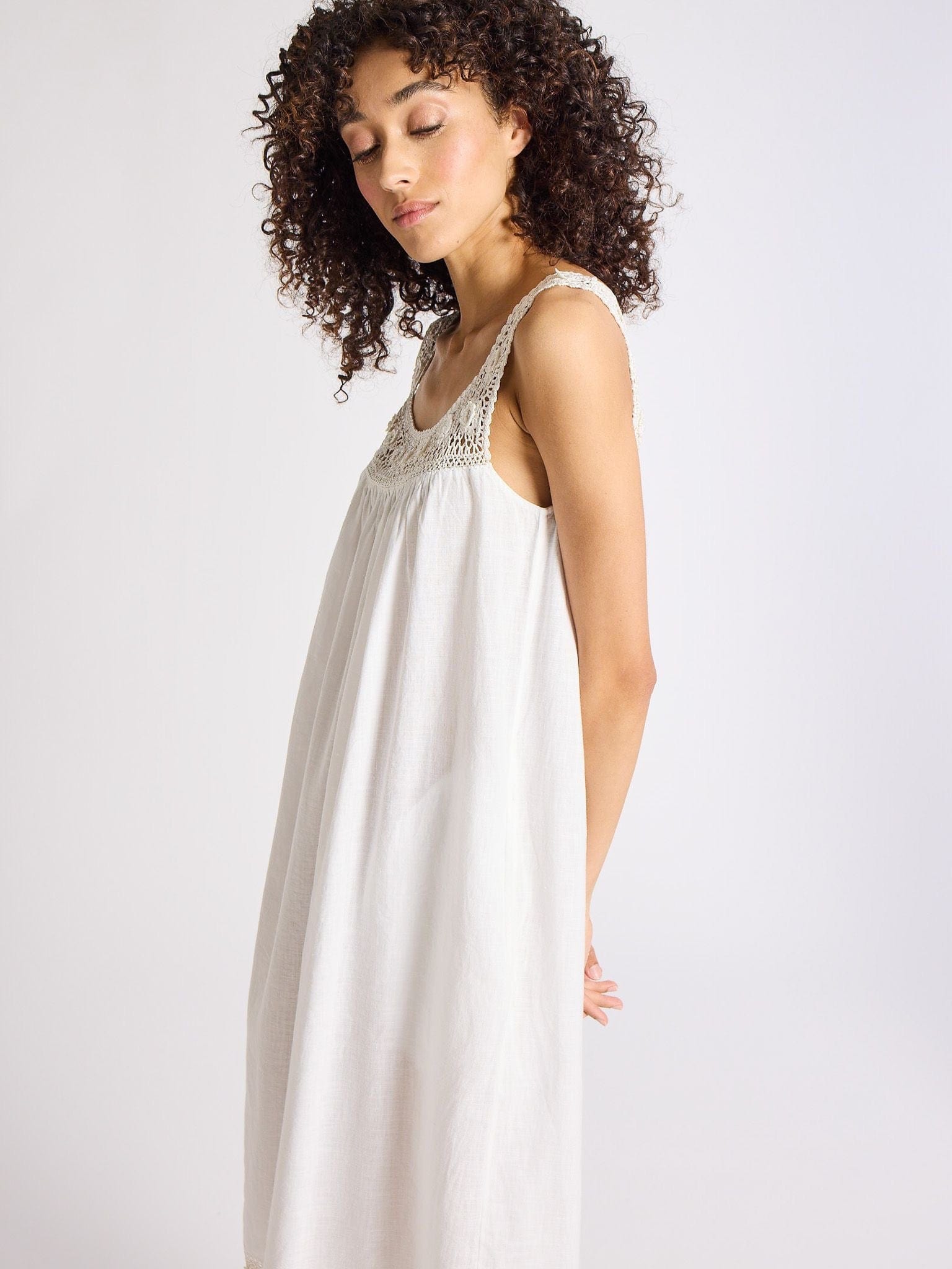 MILLE Clothing Adelia Dress in White Linen