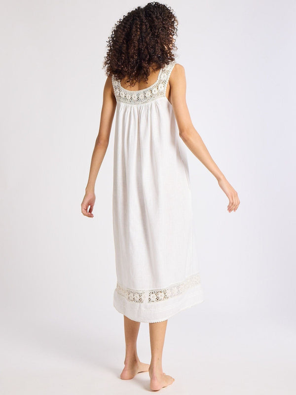Adelia Dress in White Linen — view 8