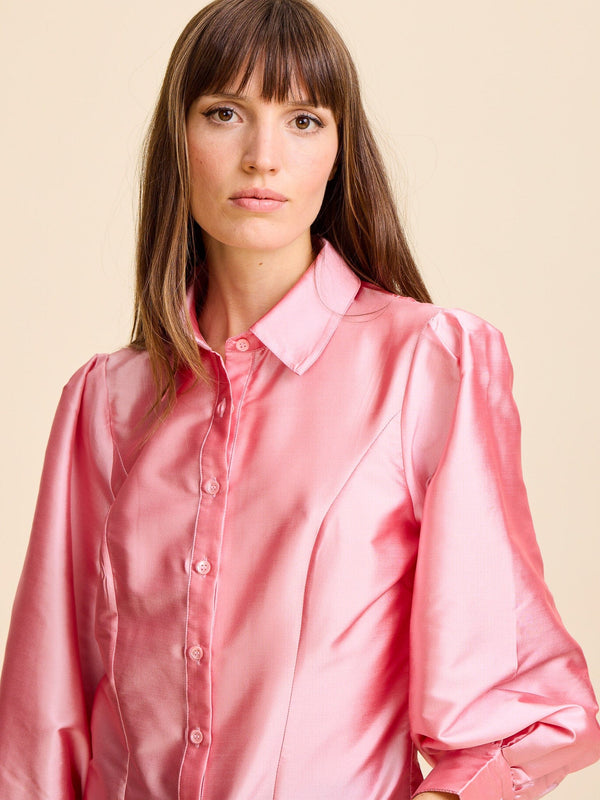 Adeline Top in Peony Taffeta — view 4