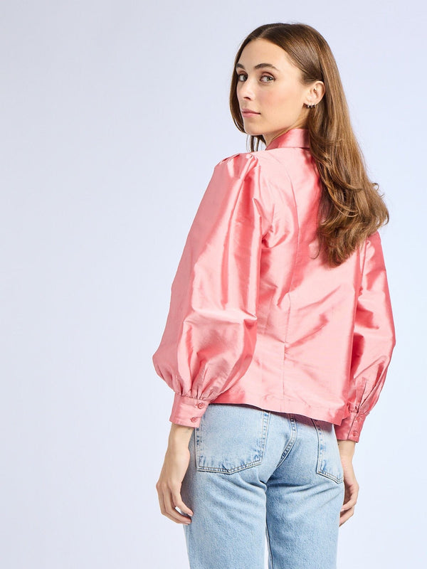 Adeline Top in Peony Taffeta — view 18