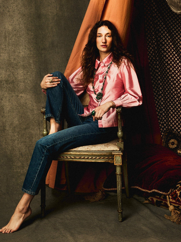 Adeline Top in Peony Taffeta — view 11