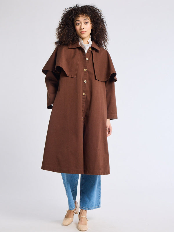 Alina Coat in Chocolate — view 7