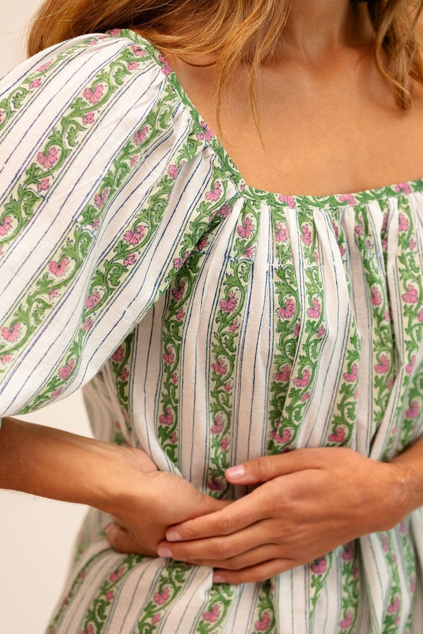 Alma Dress in Sweet Pea Stripe — view 5