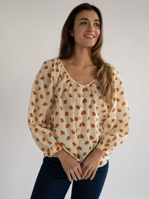 Aly Top in Honey Petite Bouquet — view 7
