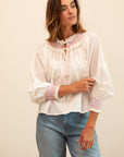 MILLE Clothing Amari Top in White with Pastel