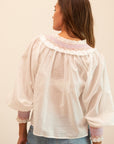 MILLE Clothing Amari Top in White with Pastel