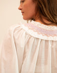 MILLE Clothing Amari Top in White with Pastel