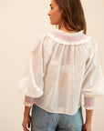 MILLE Clothing Amari Top in White with Pastel