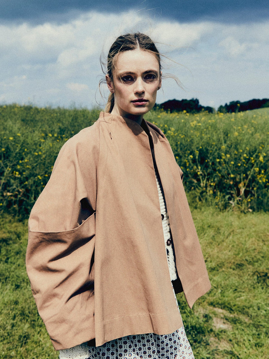 さとDime Letterman Wool Jacket Almond Amie Coat in Almond – MILLE