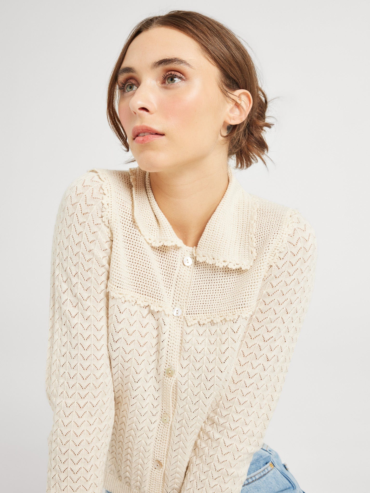 Andie Cardigan in Ivory – MILLE
