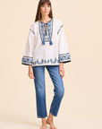 MILLE Clothing Angelica Top in Santorini Embroidery