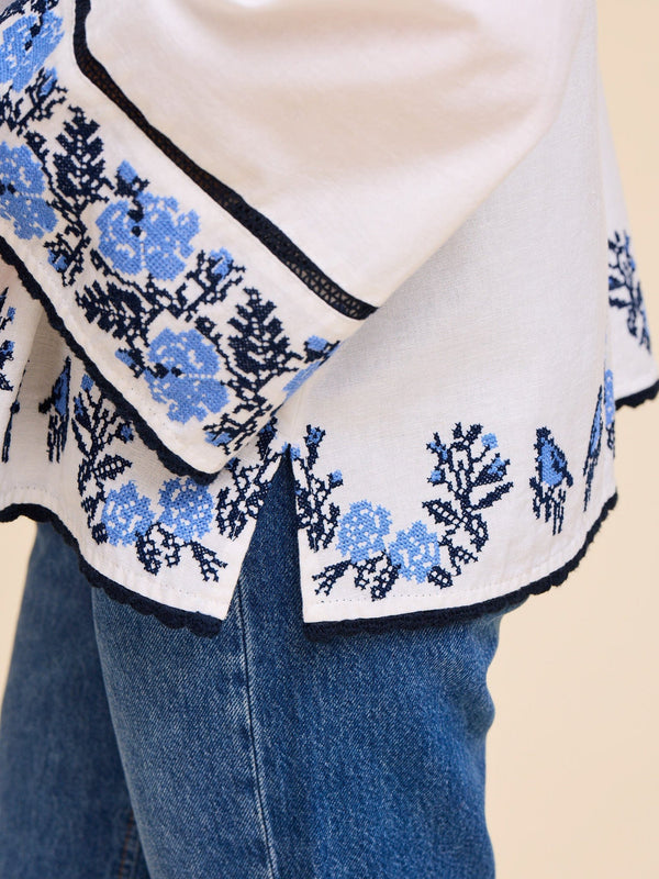 Angelica Top in Santorini Embroidery — view 9