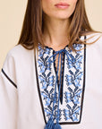 MILLE Clothing Angelica Top in Santorini Embroidery