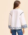 MILLE Clothing Angelica Top in Santorini Embroidery