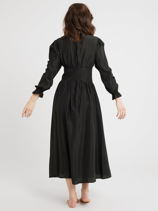 Anya Dress in Black Washed Silk — view 6