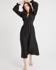MILLE Clothing Anya Dress in Black Washed Silk