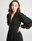 MILLE Clothing Anya Dress in Black Washed Silk