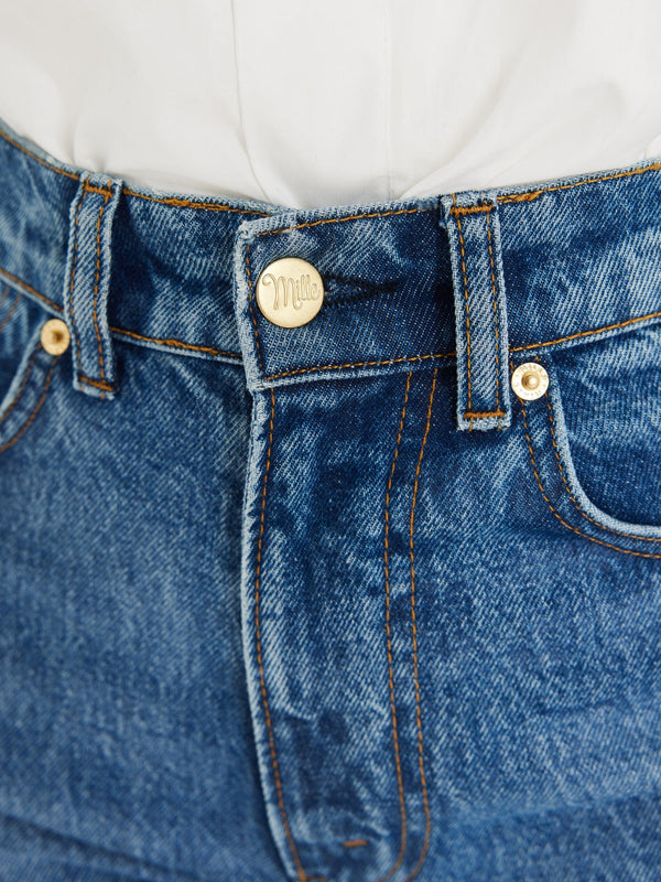 Ashton High Rise Wide Leg Flare Jean in Montecito — view 9