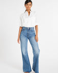 MILLE Clothing Ashton High Rise Wide Leg Flare Jean in Montecito