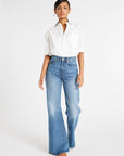 MILLE Clothing Ashton High Rise Wide Leg Flare Jean in Montecito