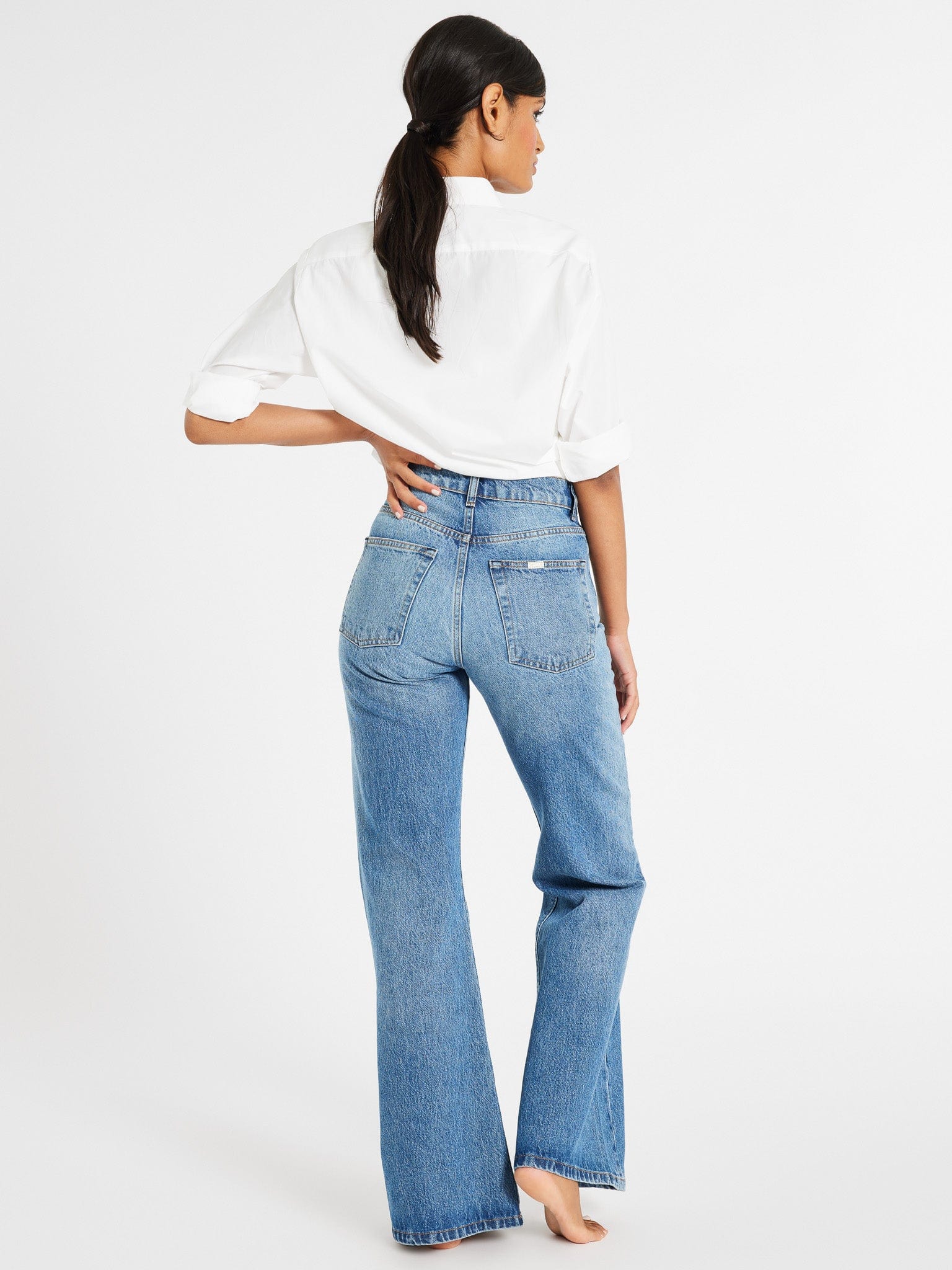 MILLE Clothing Ashton High Rise Wide Leg Flare Jean in Montecito