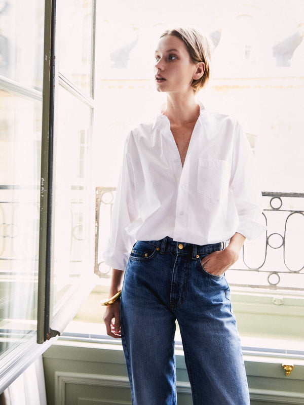 Ashton High Rise Wide Leg Flare Jean in Montecito — view 1